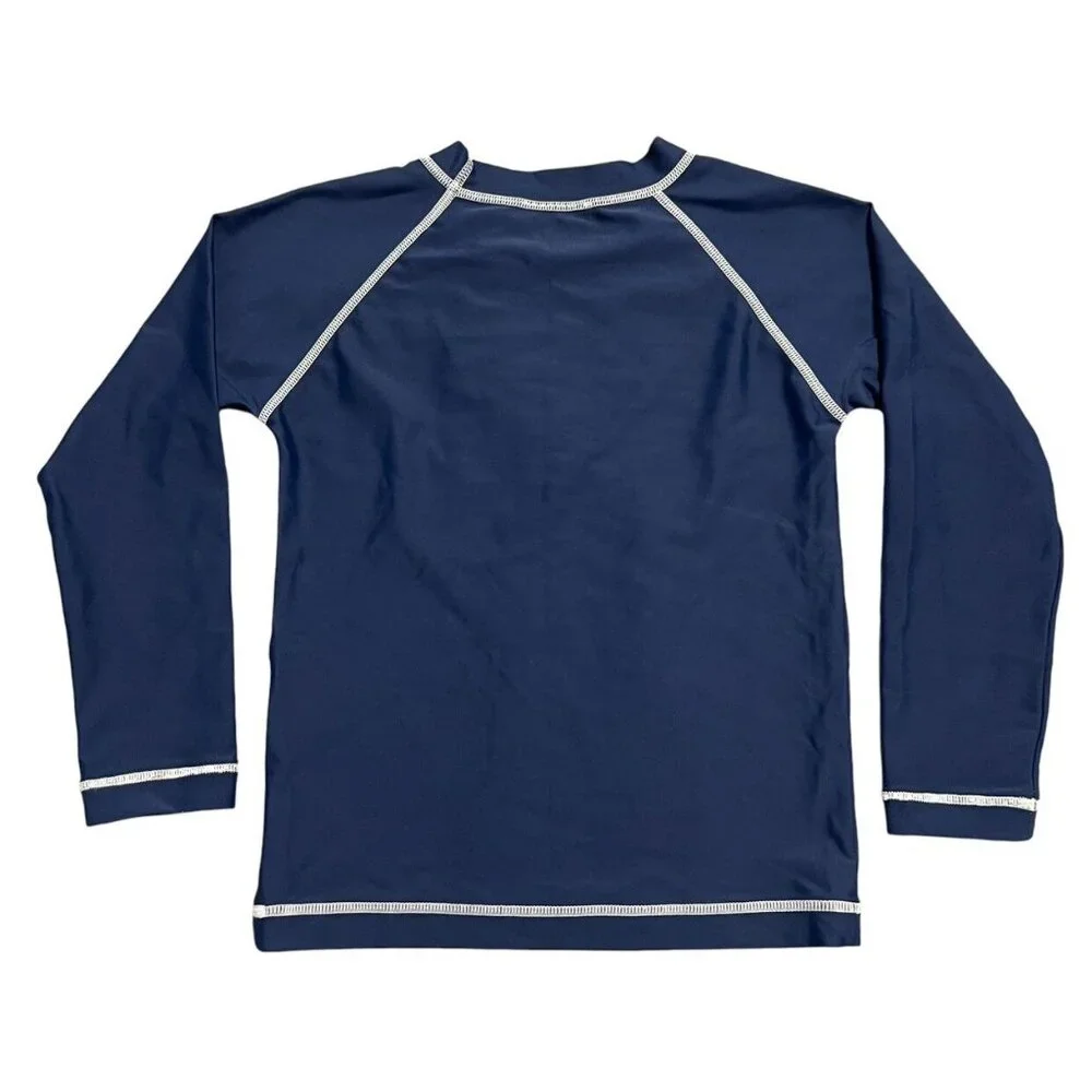 Hanna Andersson Sz 110 (5Y) Navy Blue Long Sleeve Rashguard Swim Shirt